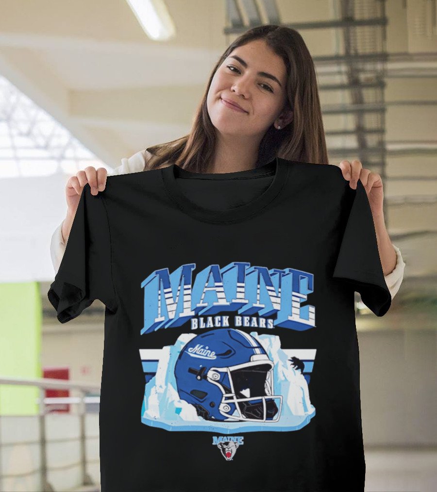 Maine Black Bears Football Helmet NCAA Team Spirit T-Shirt