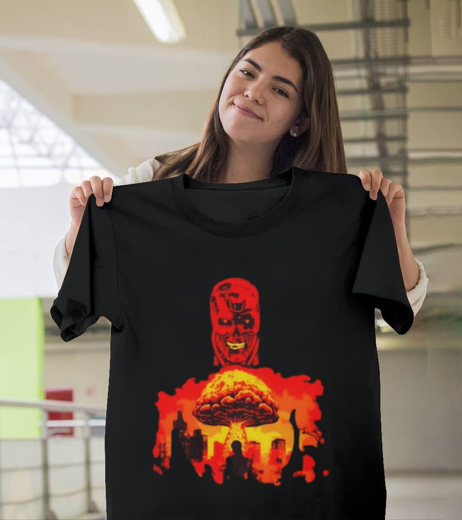 Determined Fate Skull Red Apocalypse Scene T-Shirt
