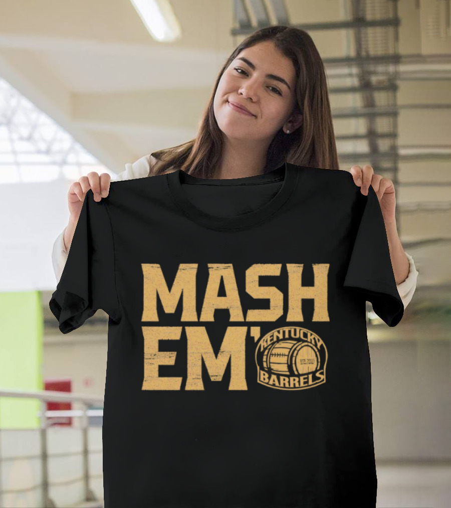 Kentucky Barrels Mash Em Football Helmet T-Shirt