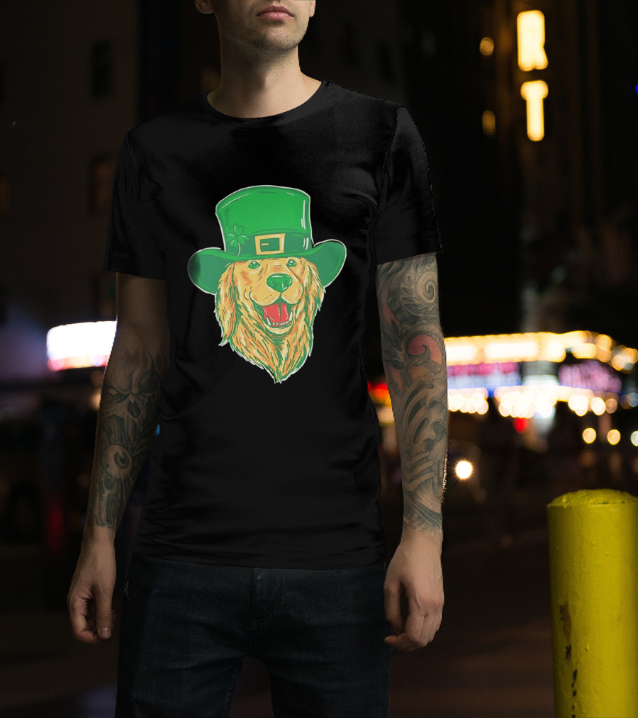 Leprechaun Golden Retriever St. Patrick's Day 2026 Celebration T-Shirt
