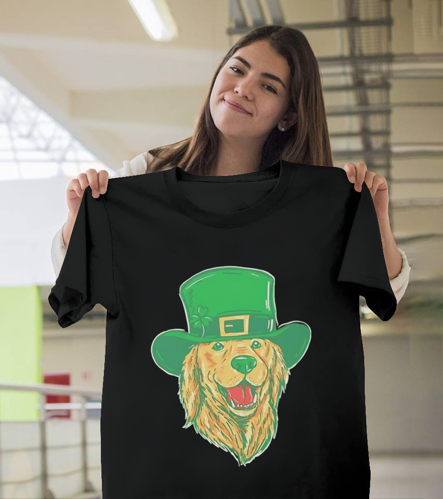Leprechaun Golden Retriever St. Patrick's Day 2026 Celebration T-Shirt