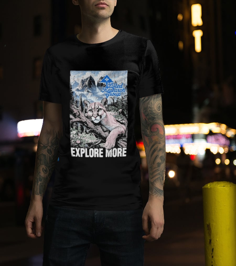 Lifted Research Group Explore More With Mountain Lion And Scenic Forest T-Shirt