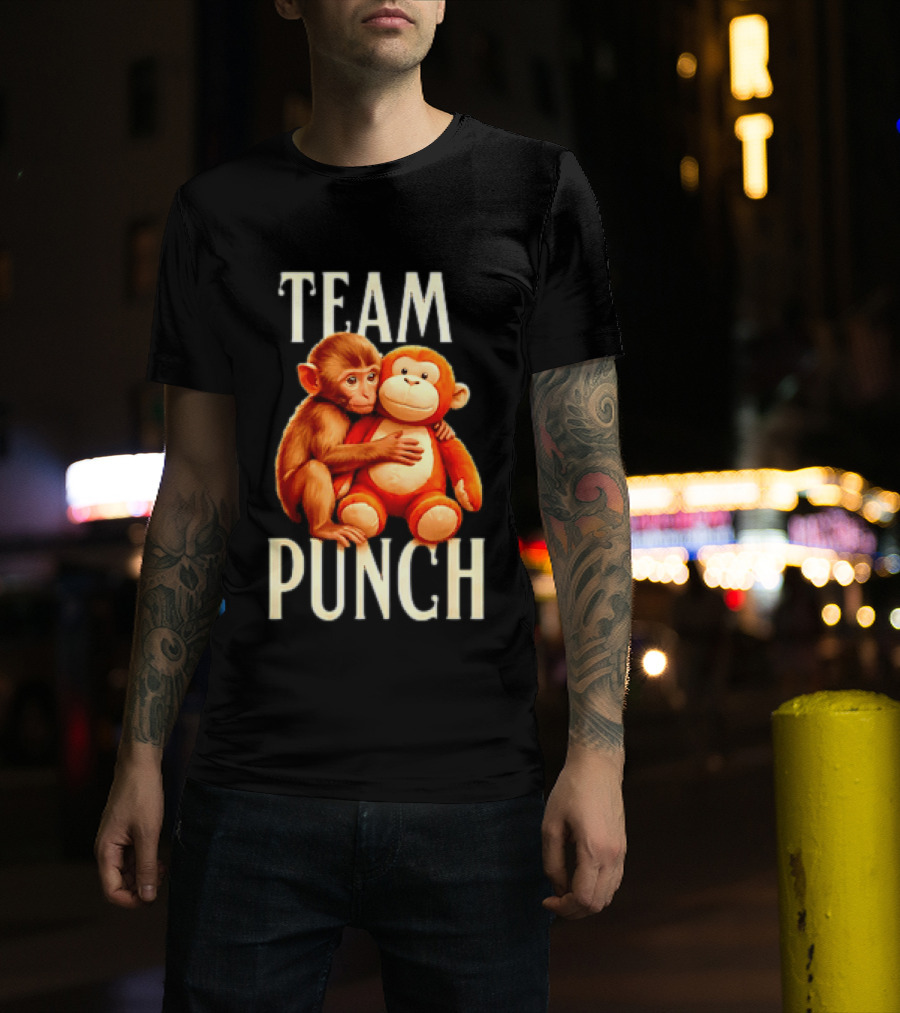 Baby Monkey Team Punch Cartoon T-Shirt
