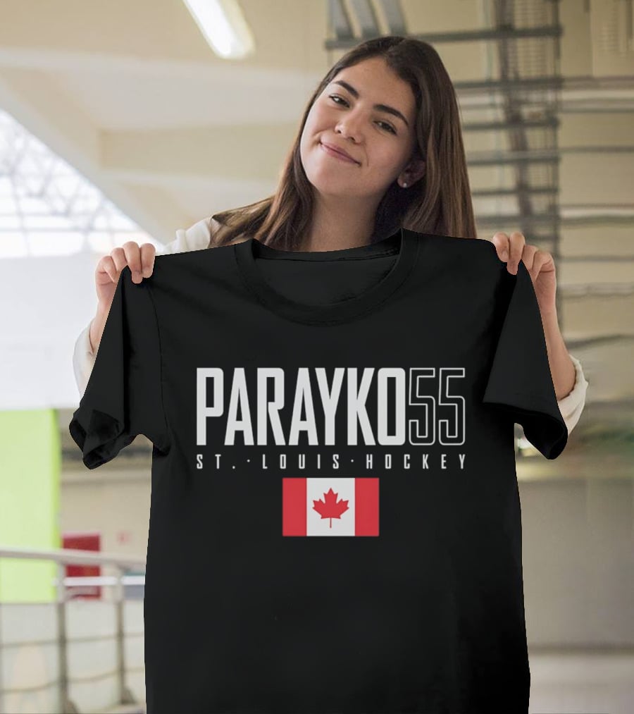 Parayko 55 St. Louis Hockey Canada Flag T-Shirt