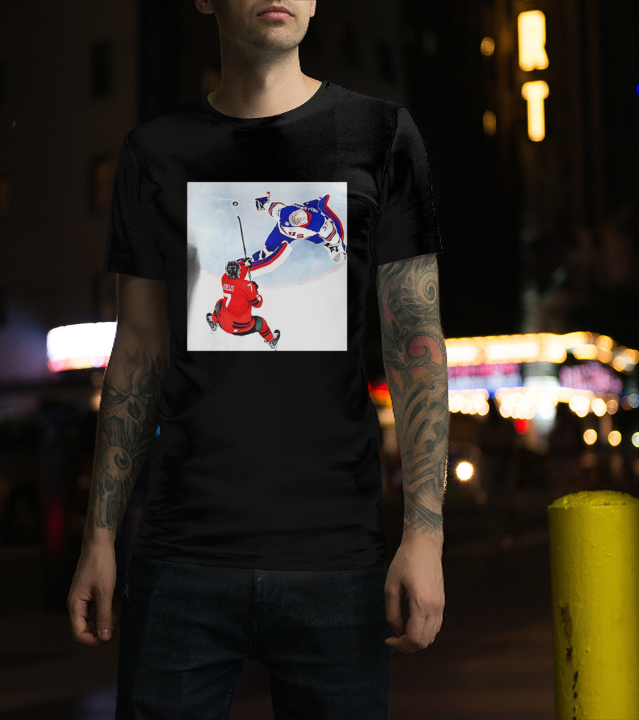 Connor Hellebuyck USA Goalie Save Hockey Match T-Shirt