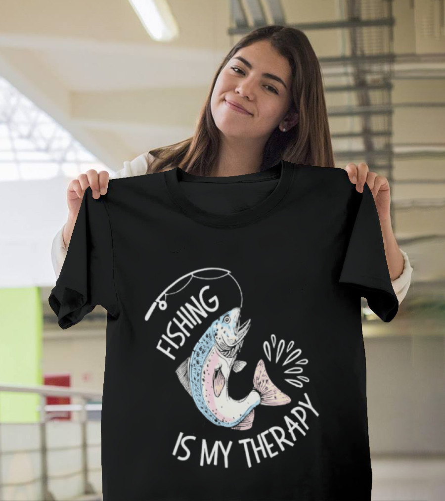 Fishing Is My Therapy Rainbow Trout Splash T-Shirt