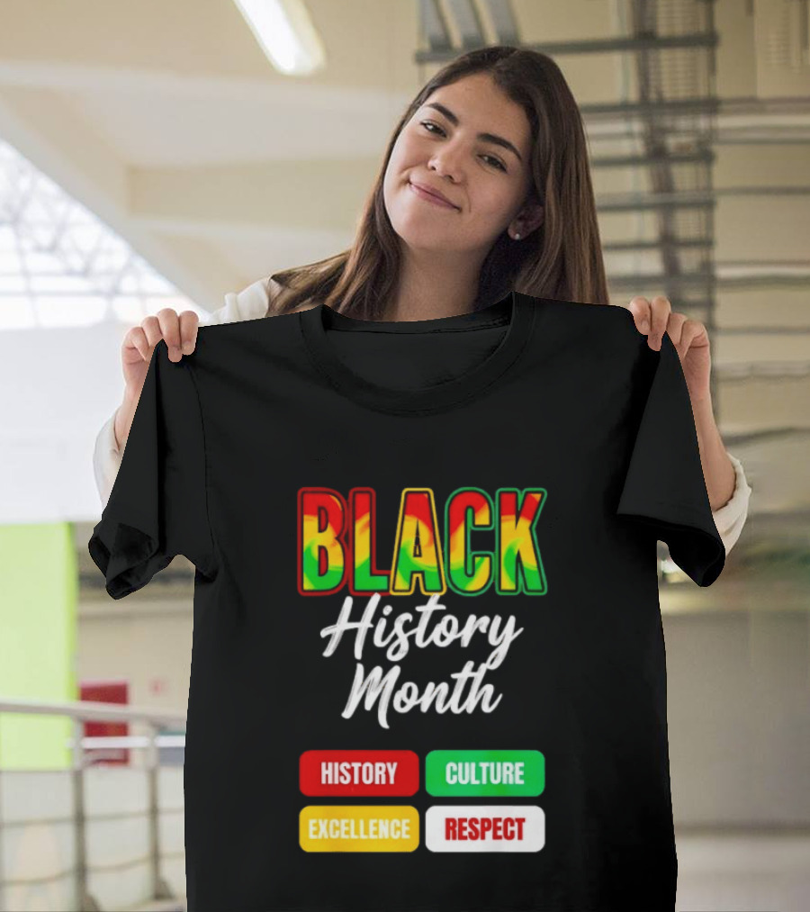 BLACK History Month History Culture Excellence Respect T-Shirt