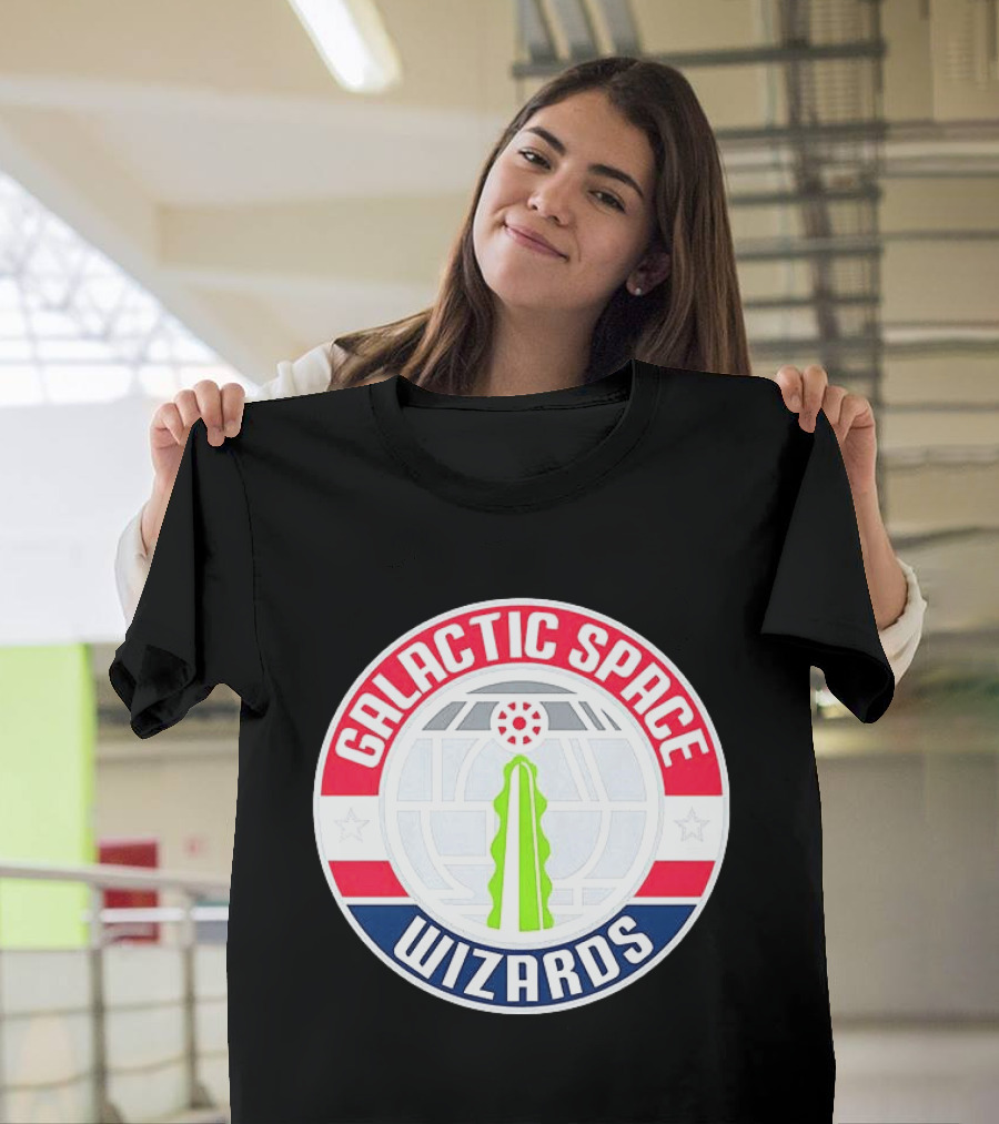 Galactic Space Wizards Iconic Sci Fi Emblem Magic Force Motif T-Shirt