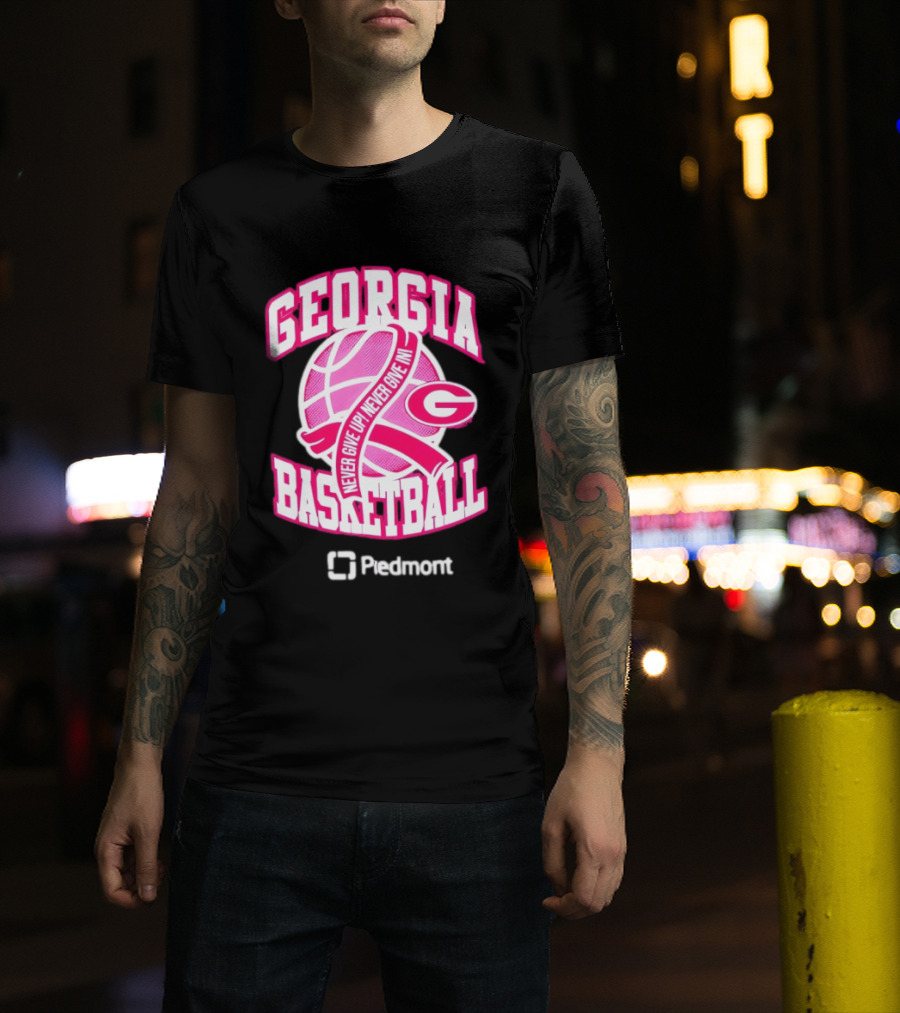 Georgia Bulldogs Never Give Up Never Give In Women's Basketball T-Shirt