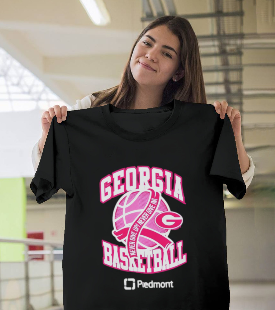 Georgia Bulldogs Never Give Up Never Give In Women's Basketball T-Shirt