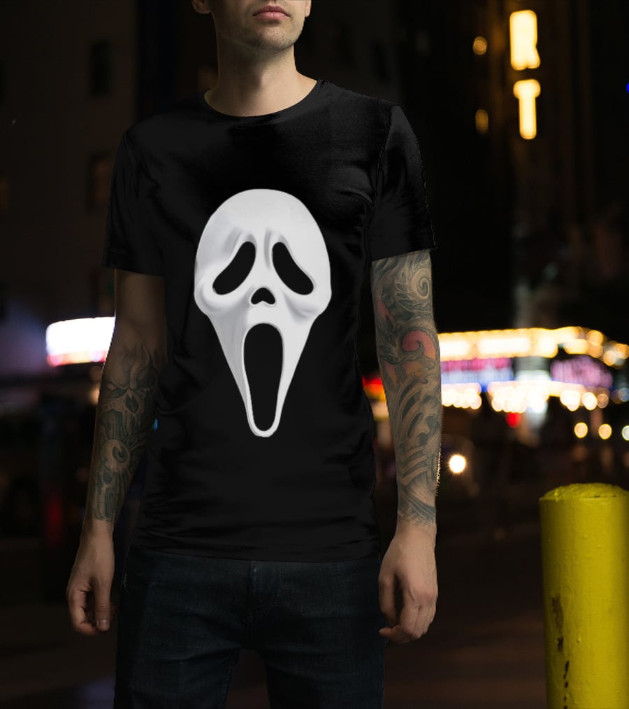 Ghost Face Scream Mask Iconic Horror Villain T-Shirt