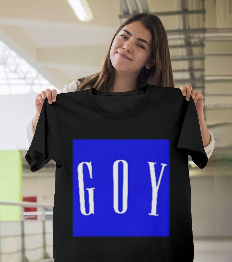 GOY Blue Bold Text Minimalist T-Shirt