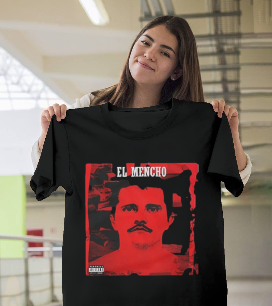El Mencho CJNG Red Portrait Explicit Content T-Shirt
