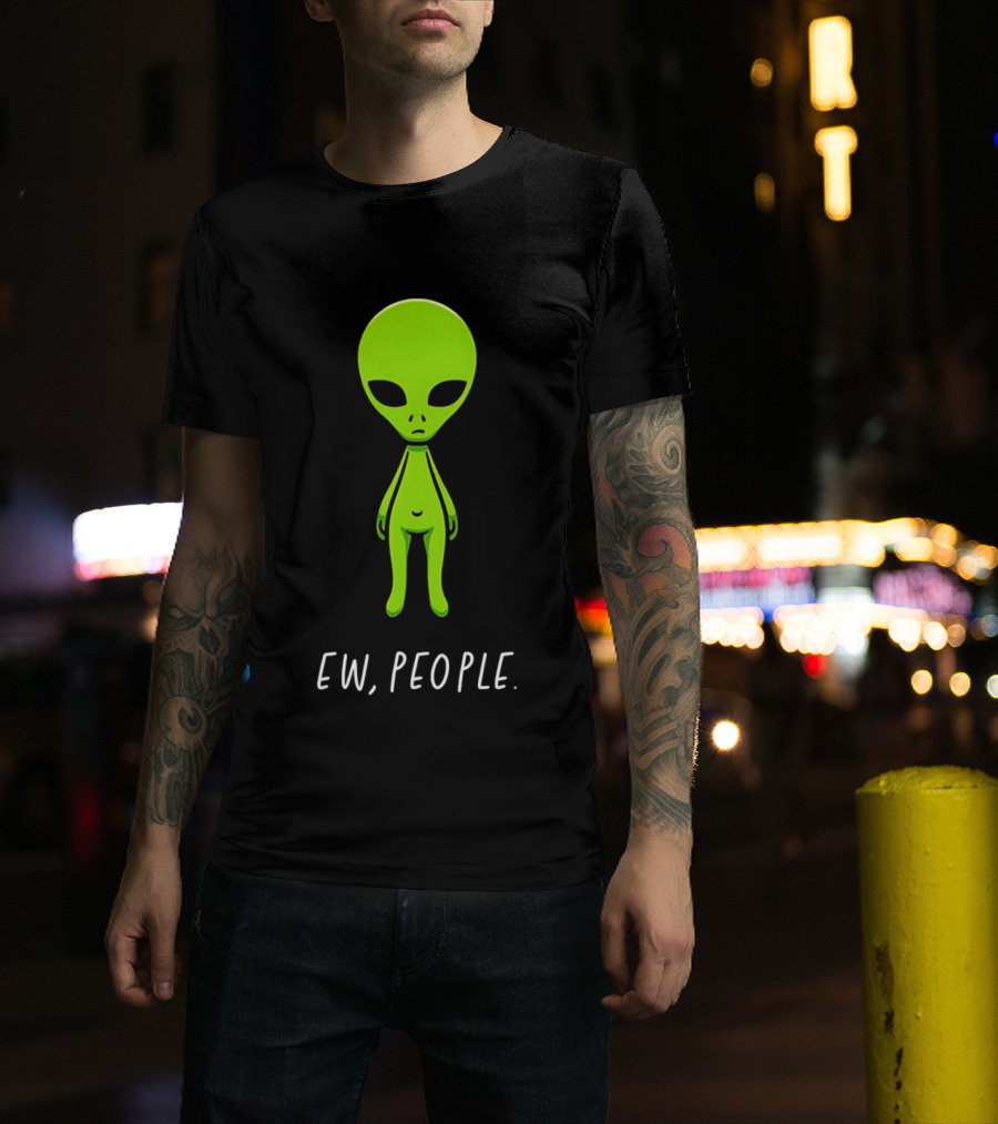 Ew People Green Alien Saucer Eyed T-Shirt