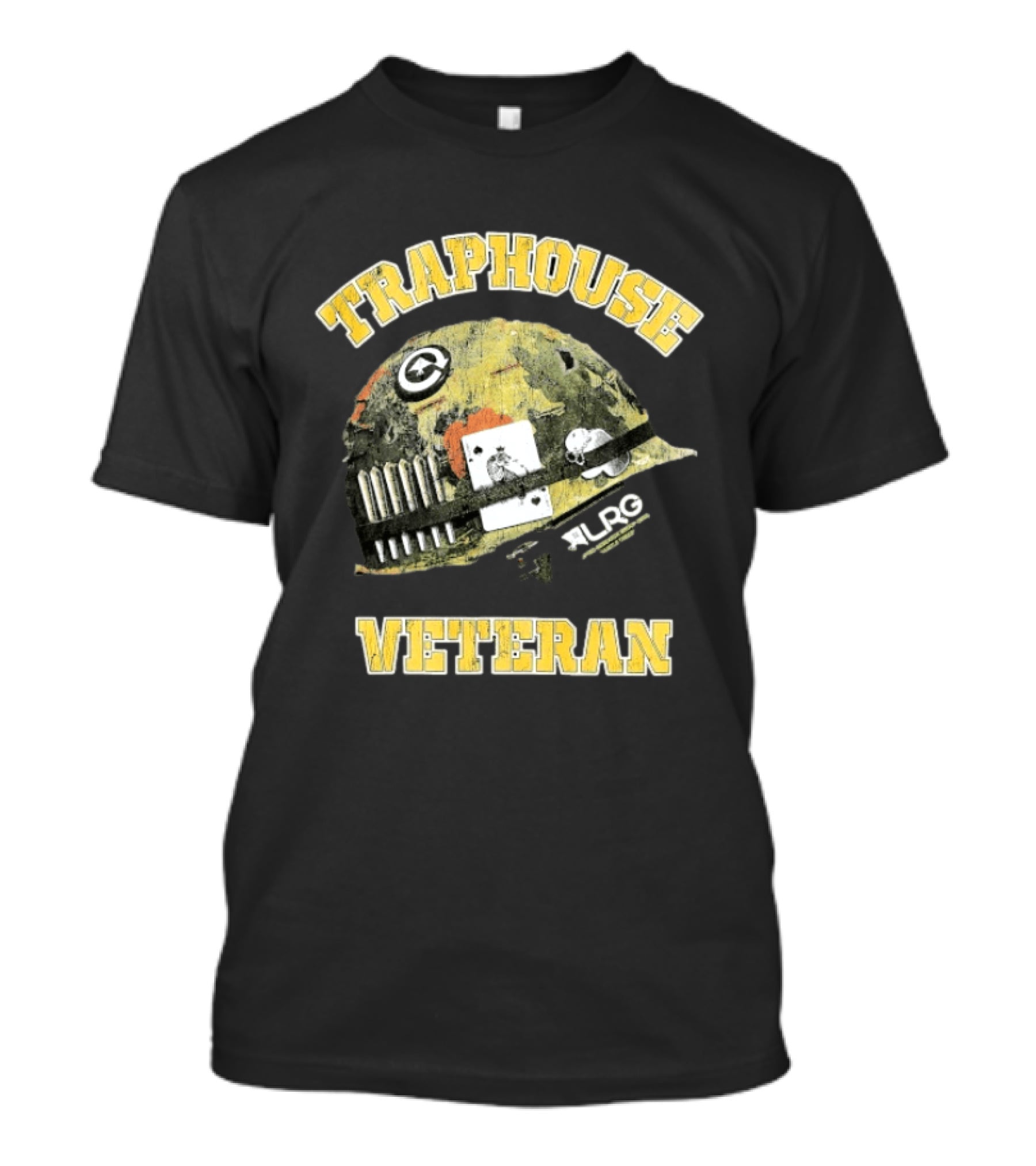 Traphouse Veteran LRG Military Helmet Playing Card Bullet T-Shirt