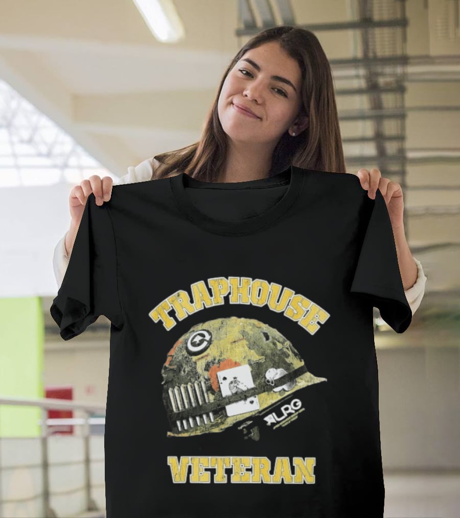 Traphouse Veteran LRG Military Helmet Playing Card Bullet T-Shirt
