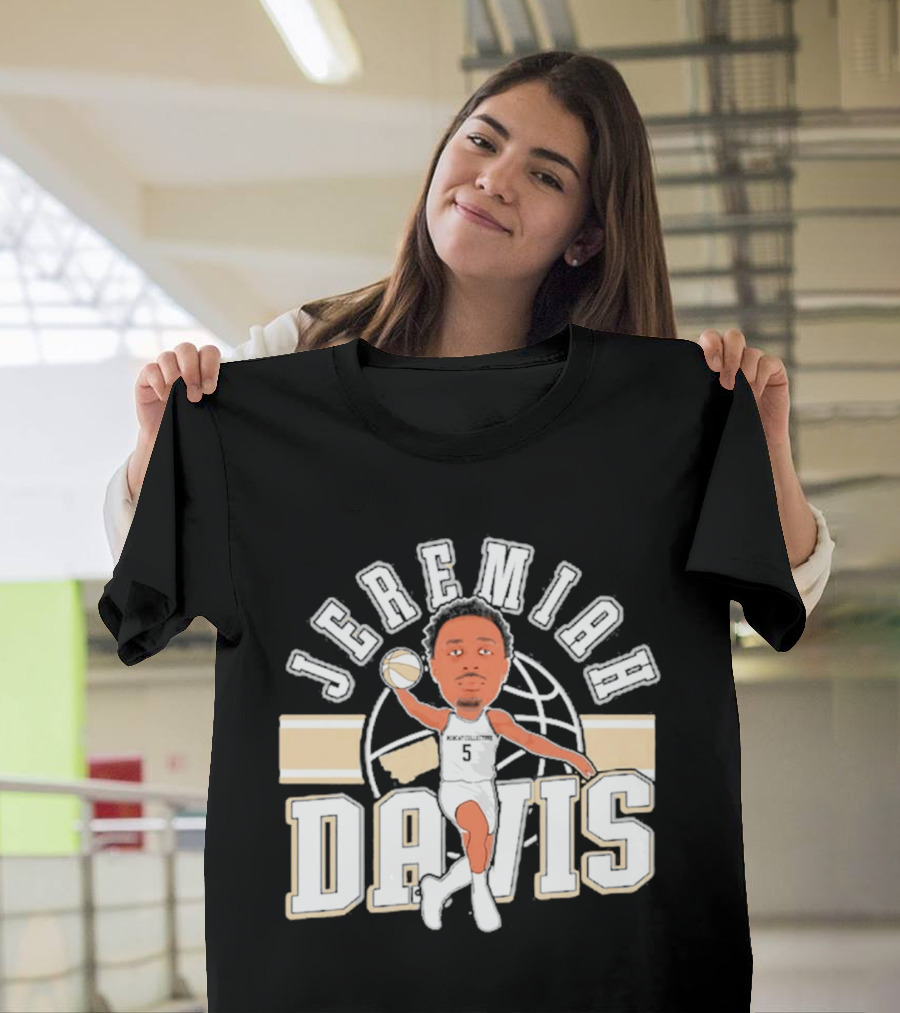 Jeremiah Davis Basketball Caricature Montana State Bobcats '26 T-Shirt