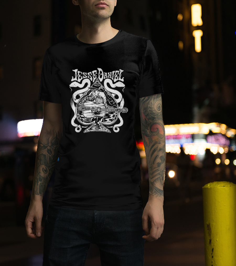 Jesse Daniel Country Music Cowboy Guitar Snake T-Shirt