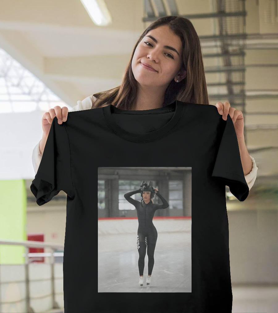 Jutta Leerdam Speed Skating Night Vision Helmet And Suit Ice Rink T-Shirt