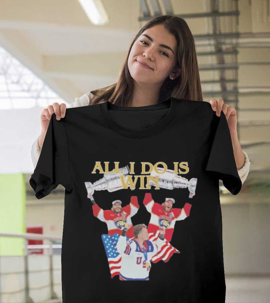All I Do Is Win Matthew Tkachuk USA Hockey Panthers Flag T-Shirt