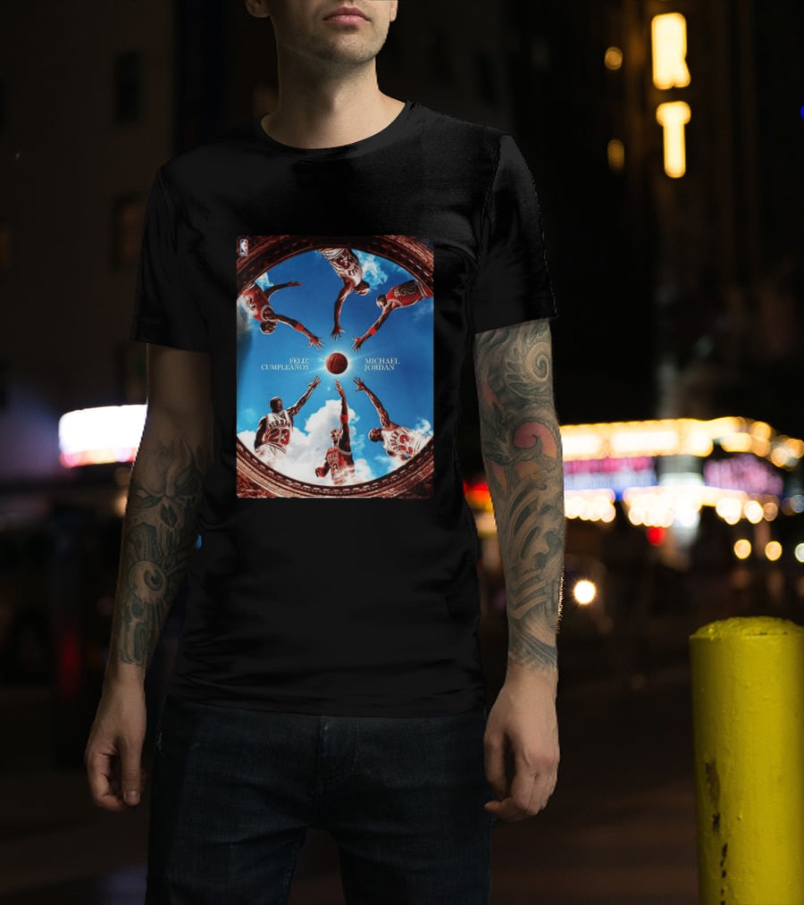 Feliz Cumpleaños Michael Jordan Basketball Reach Sky 23 T-Shirt