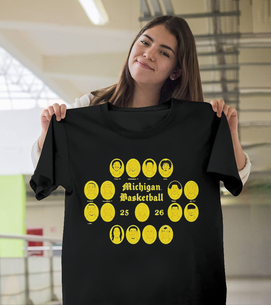 Michigan Basketball 25 26 Roster Featuring College Team Players T-Shirt
