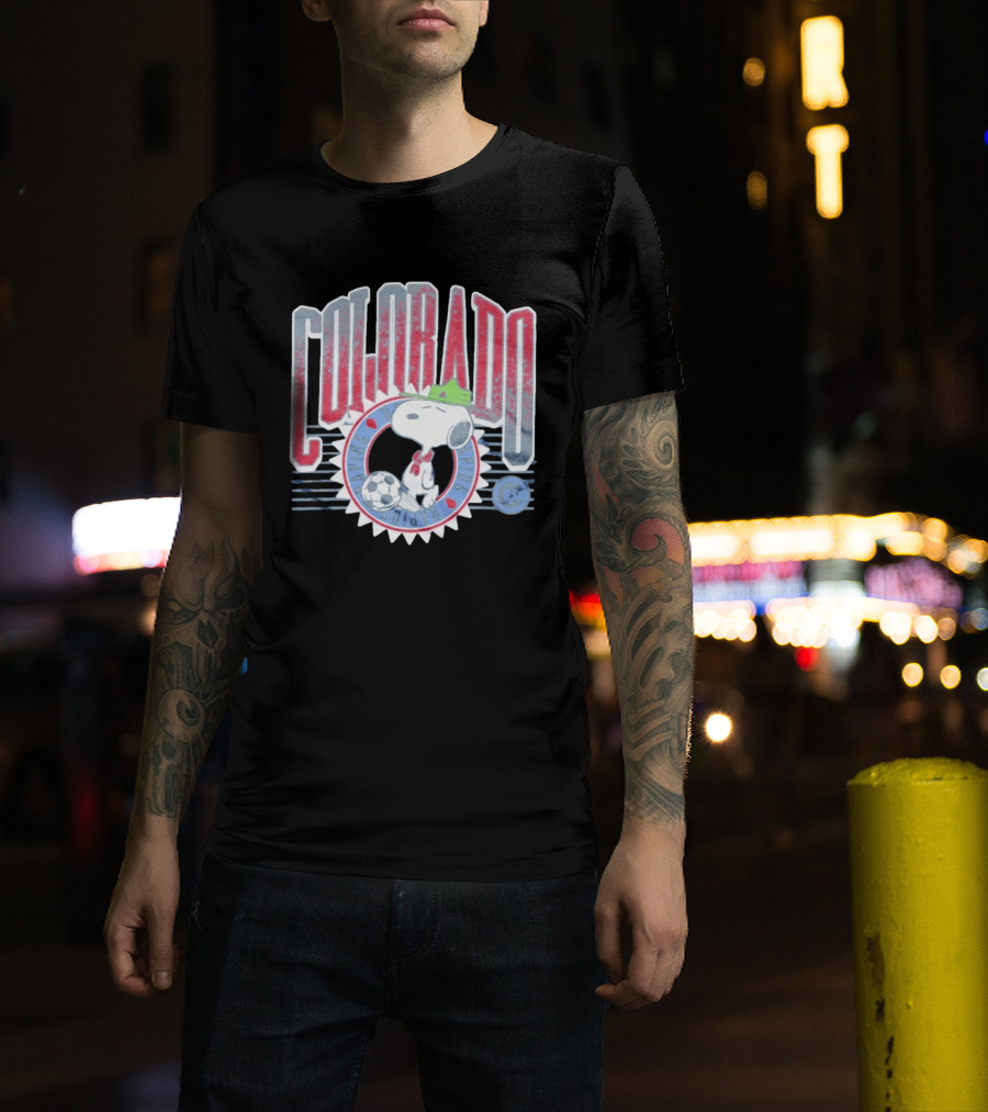 Peanuts Snoopy Colorado Rapids Soccer Cartoon T-Shirt