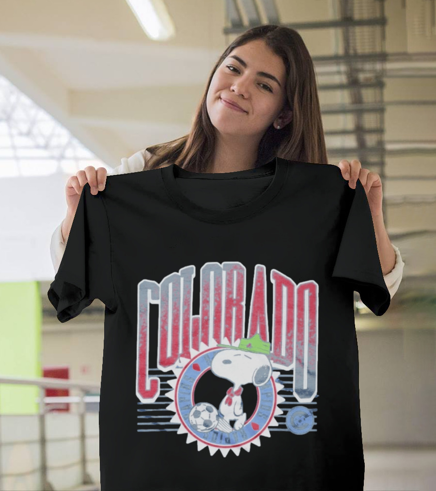 Peanuts Snoopy Colorado Rapids Soccer Cartoon T-Shirt