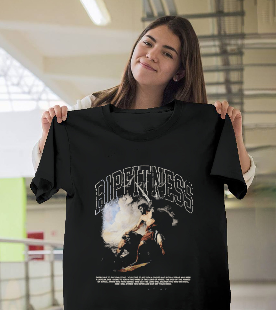 R1pfitness David The Shepherd King Michelangelo Biblical Warrior T-Shirt