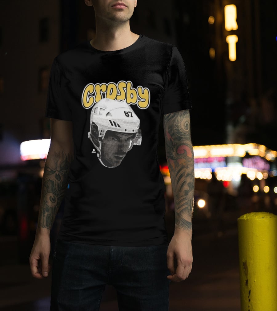 Sidney Crosby Pittsburgh Penguins Hockey 87 Big Face T-Shirt