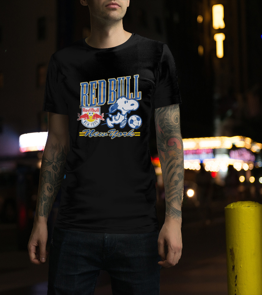 Peanuts Snoopy Red Bull New York Soccer Collaboration T-Shirt