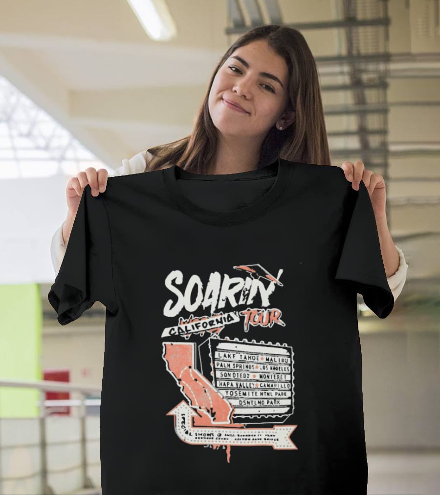 Soarin California Tour 2026 California Map And Airplane T-Shirt
