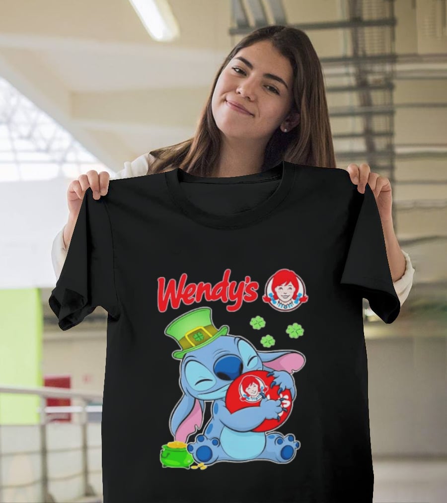 Wendy's Leprechaun Hat Stitch Hugging St Patricks Day T-Shirt
