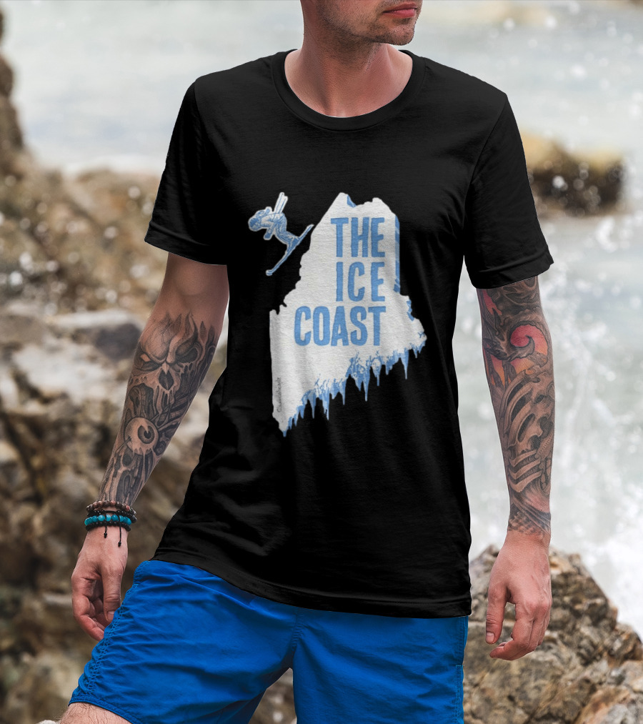 The Ice Coast Skier Jumping Map T-Shirt