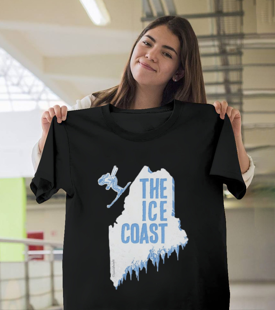 The Ice Coast Skier Jumping Map T-Shirt