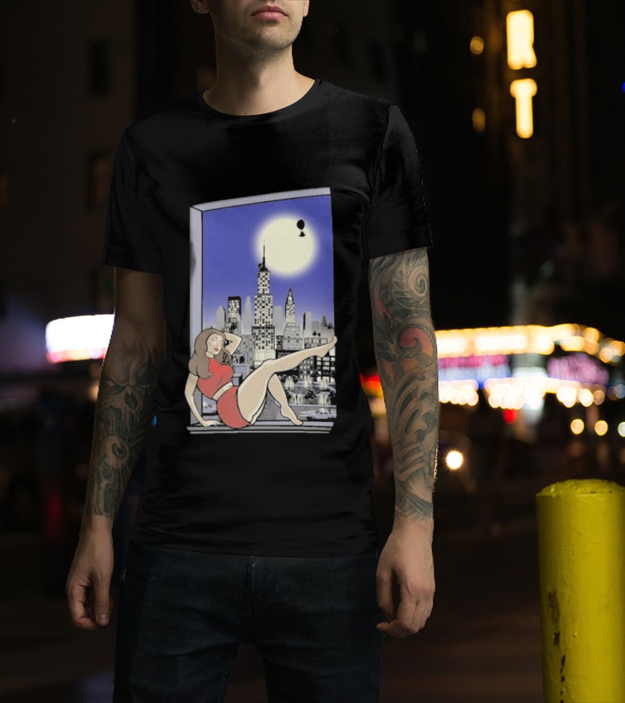 Pauline TheSpaceVixen Urban Moonlit Cityscape T-Shirt