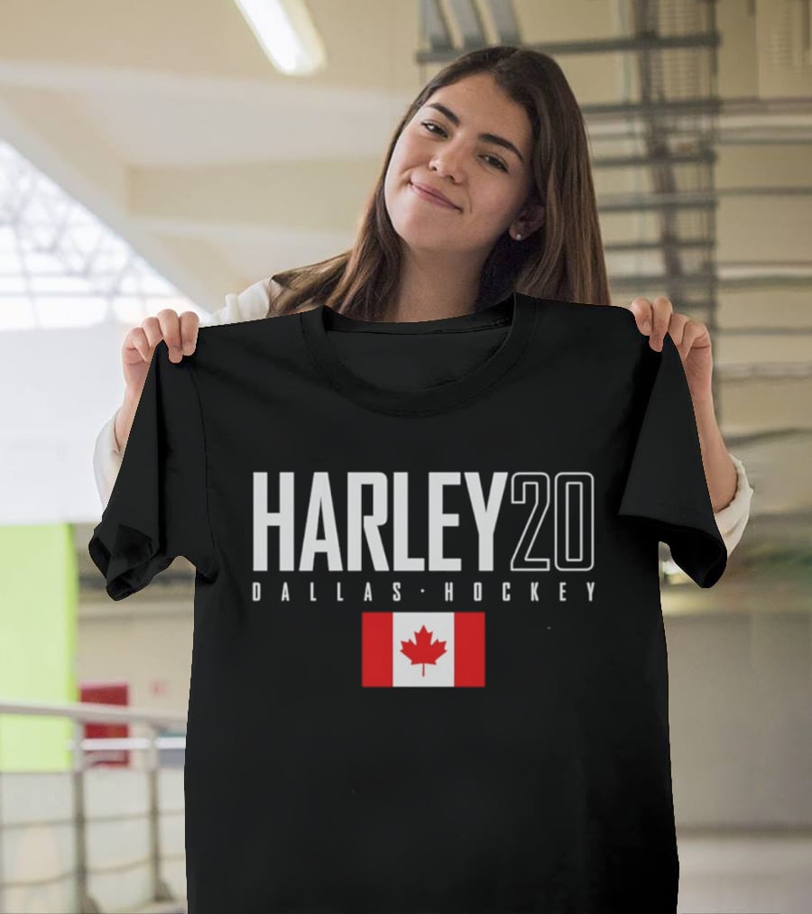 Harley 20 Dallas Hockey Canada Flag T-Shirt