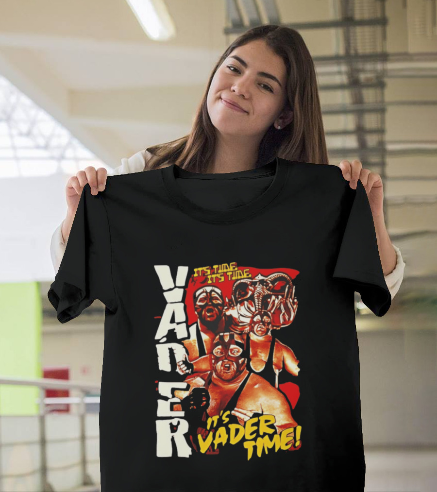 Vader It's Vader Time It's Time Wrestling Mask Collage T-Shirt