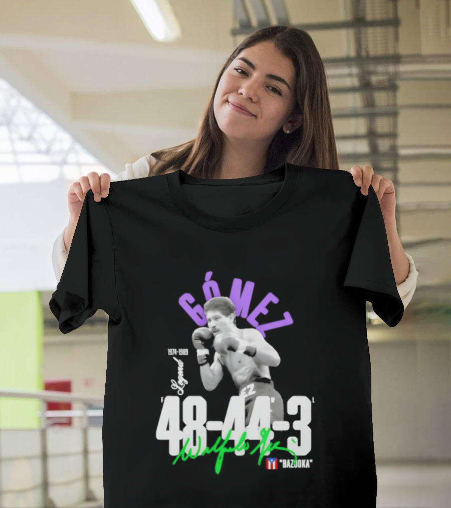 Wilfredo Gómez Bazooka Legend 48 44 3 Record 1973 1990 Puerto Rico Flag T-Shirt