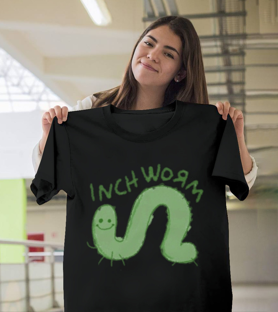 Zane Little Inch Worm Happy Green Cartoon T-Shirt