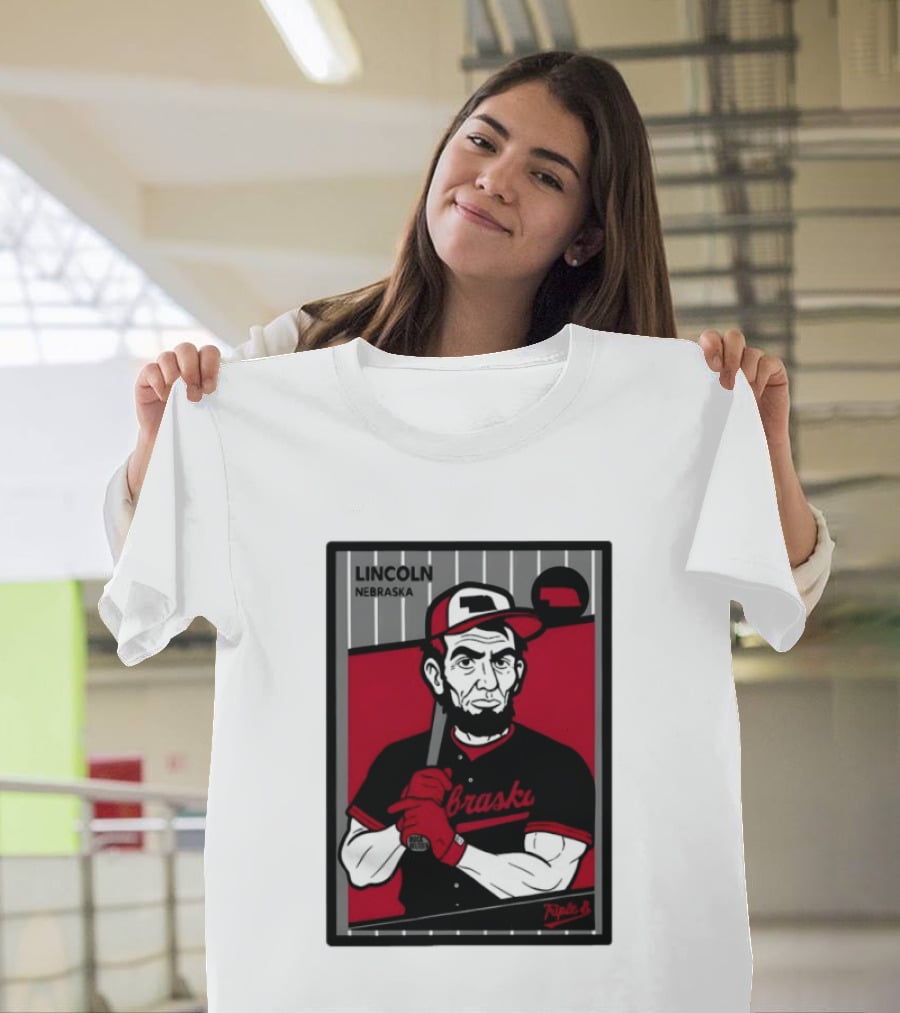 Lincoln Nebraska Cornhuskers Baseball Card Triple B T-Shirt