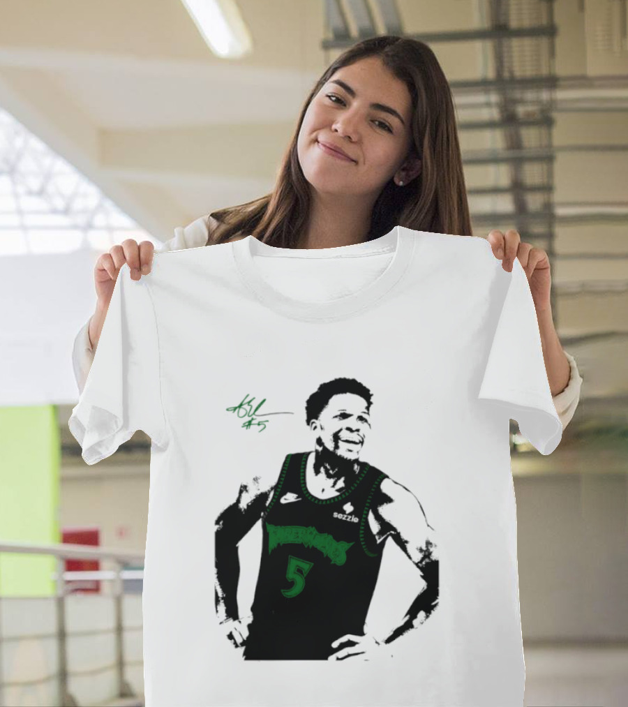 Anthony Edwards Minnesota Timberwolves Number 5 Signature T-Shirt
