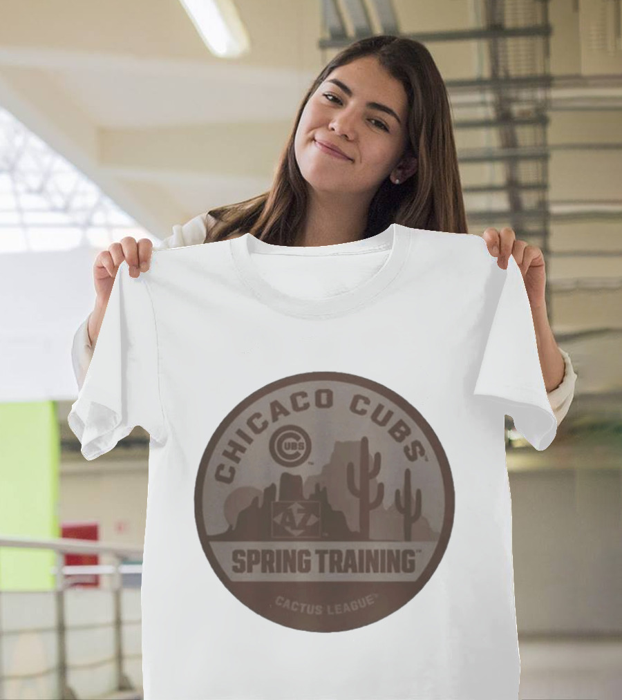 Chicago Cubs Spring Training Cactus League 2026 MLB Logo Cacti Desert Scene T-Shirt