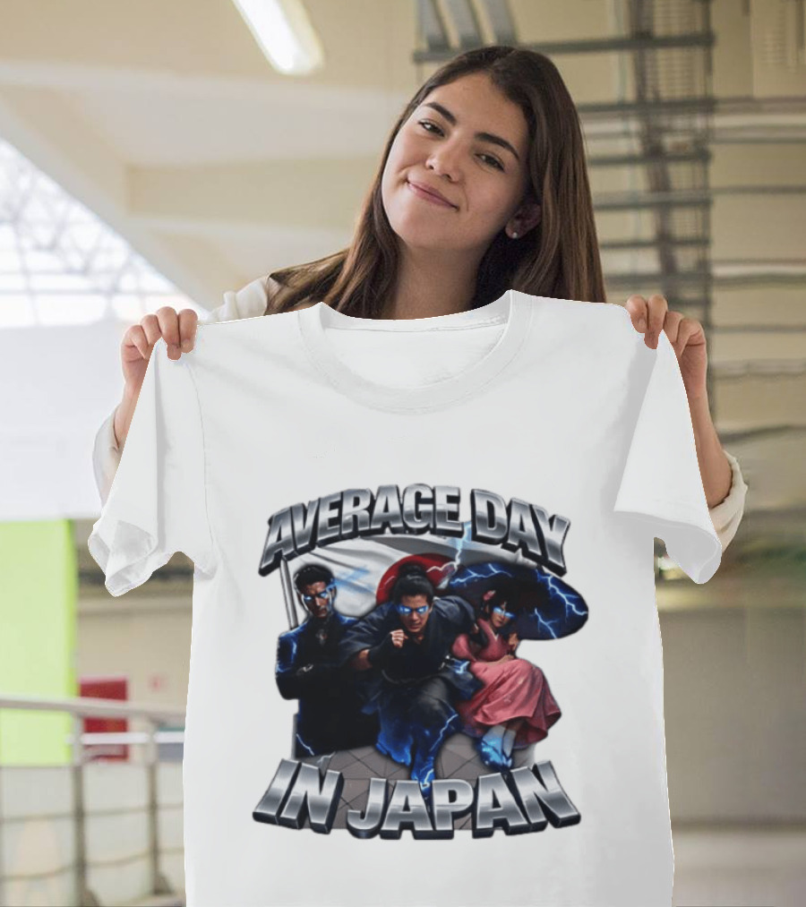 Average Day In Japan Superhero Action Adventure With Lightning Effects T-Shirt