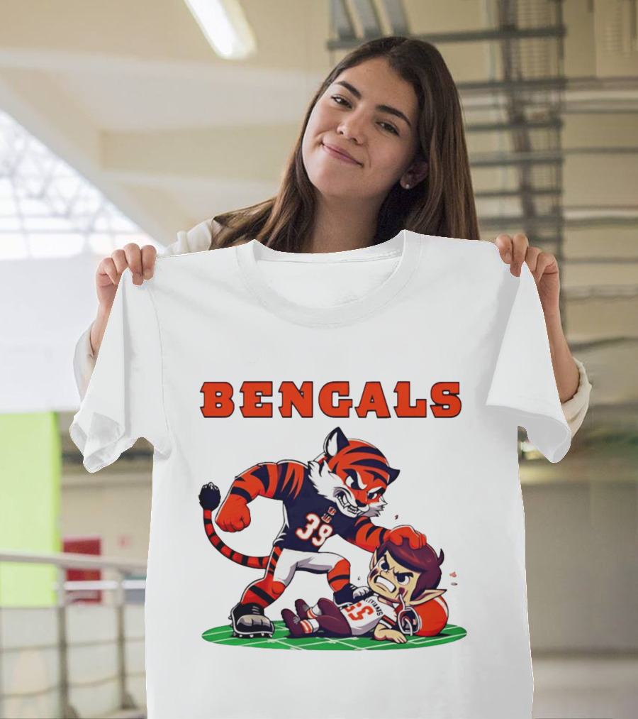 Cincinnati Bengals Rivals Cleveland Browns Cartoon T-Shirt