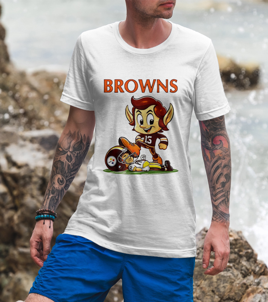 Cleveland Browns Victory Over Pittsburgh Steelers Rivalry Brownie T-Shirt