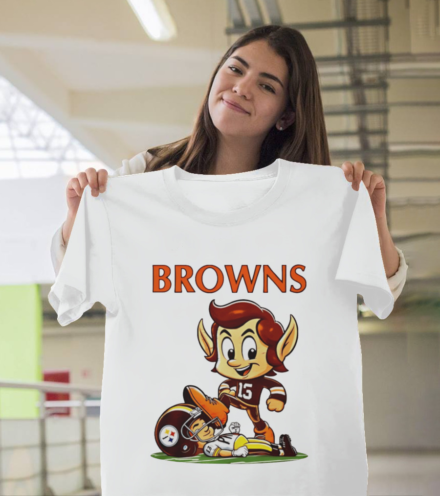 Cleveland Browns Victory Over Pittsburgh Steelers Rivalry Brownie T-Shirt