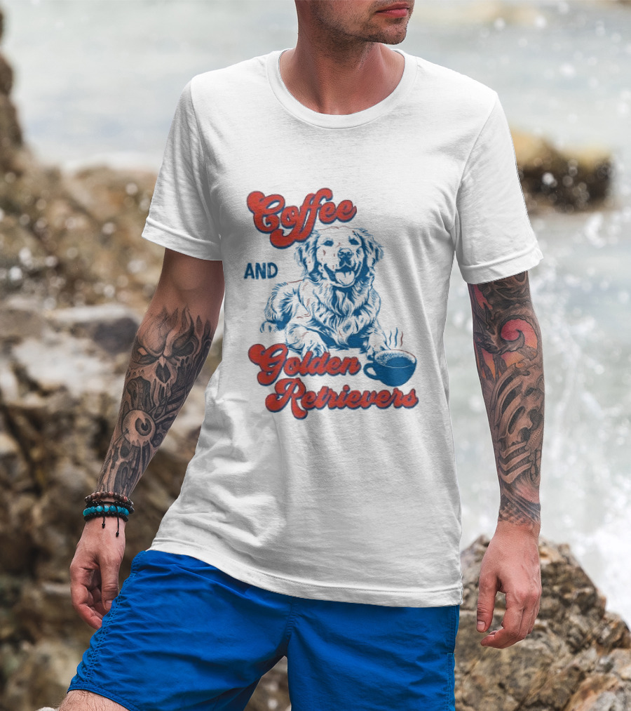 Coffee And Golden Retrievers Cozy Pet Lovers T-Shirt