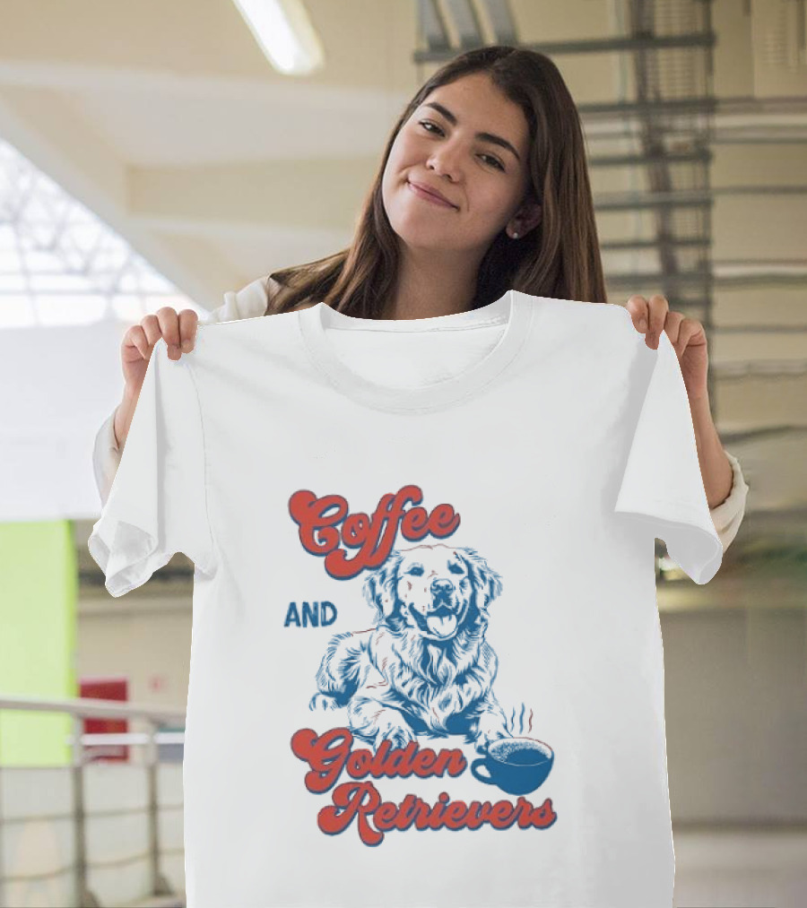 Coffee And Golden Retrievers Cozy Pet Lovers T-Shirt
