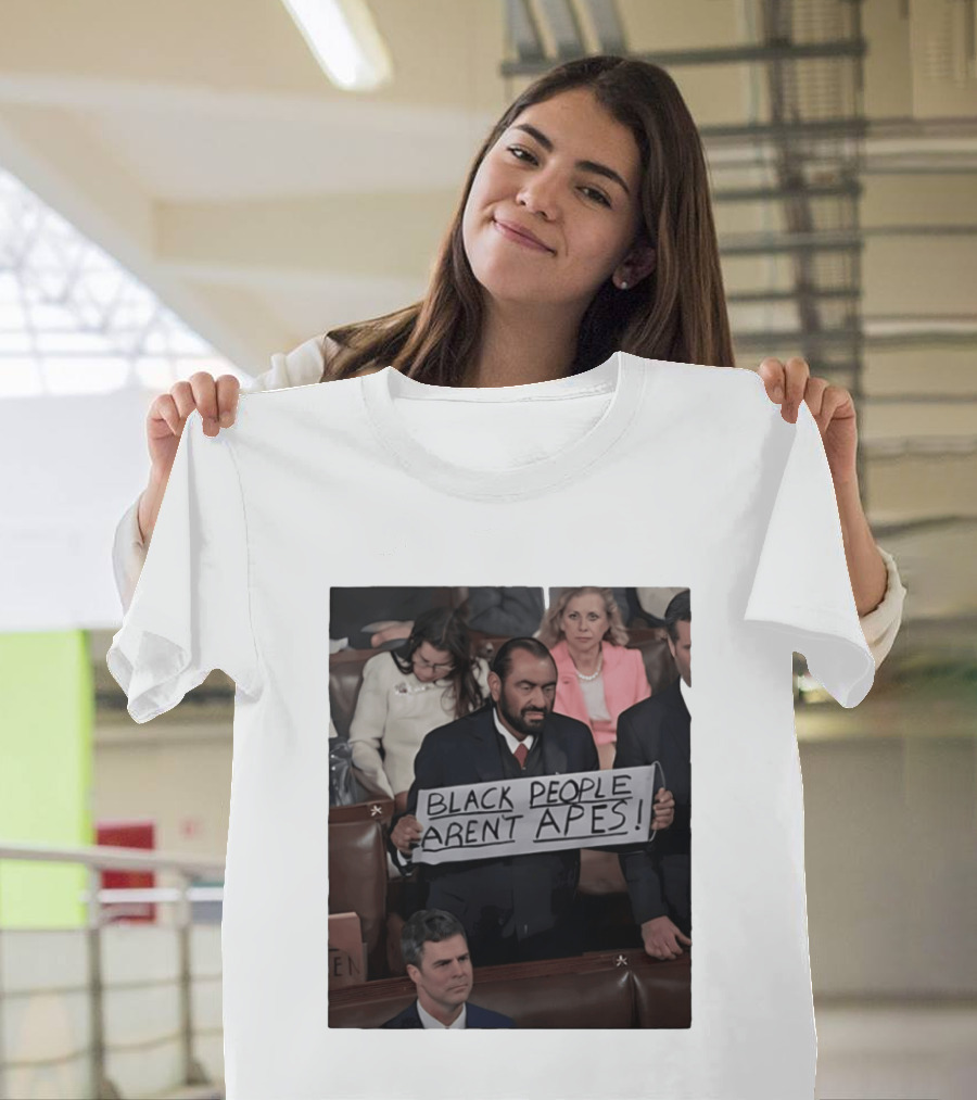 Black People Aren't Apes Sign At State Of The Union Congressman Al Green T-Shirt